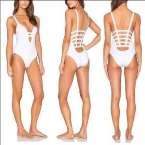 Vitamin A Neutra Cutout Plunge One Piece Swimsuit